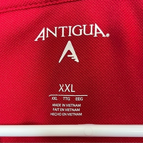 Houston Rockets Mens XXL Short Sleeve Polo Shirt Red Antigua - Picture 3 of 8